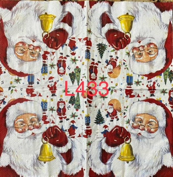 Christmas (L433) - Santa Holding Gold Bell