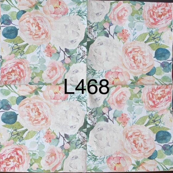 Flowers (L468) - Pink and White Roses