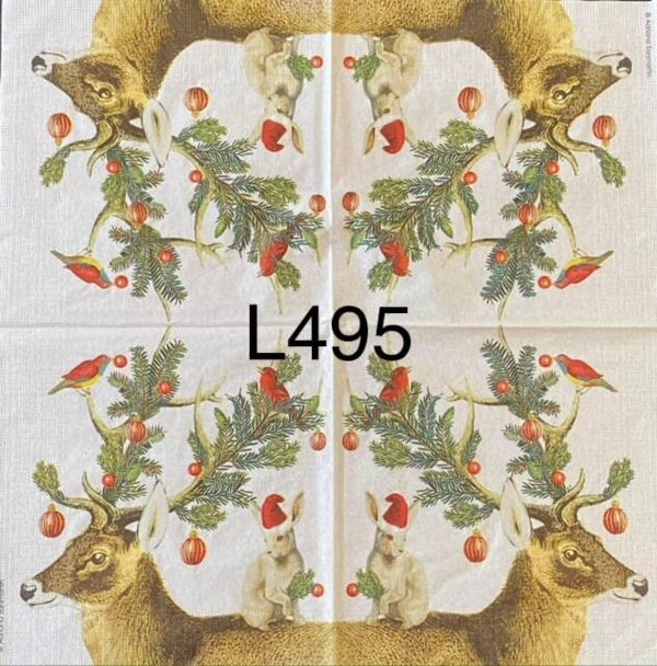 Deer (L495) - Christmas Deer with Bunny on Back