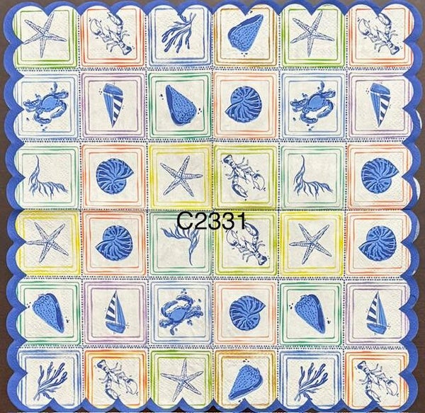 Beach (C2331) - Small Boxes with Beach Items (Crabs, Starfish, Shells, Sailboats, Lobsters, etc)