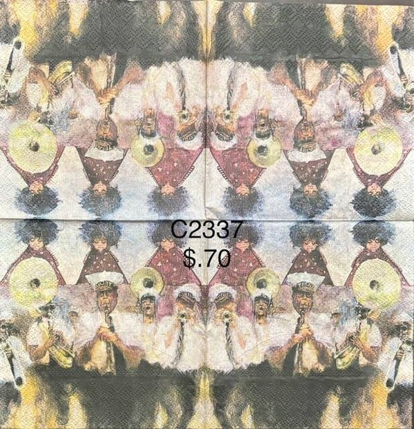 Mardi Gras (C2337) - Line of Folks Playing in a Band