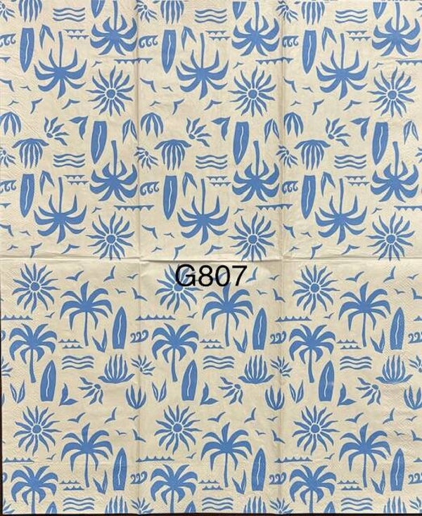 Beach (G807) - Palm Trees, Surf Boards, Waves, Sun