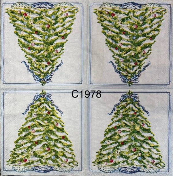 Christmas (C1978) - Christmas Tree with Blue Border