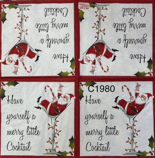 Christmas (C1980) - Have Yourself a Merry Little Cocktail (Santa sitting in a martini glass)