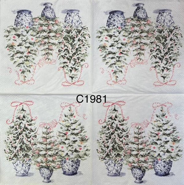 Christmas (C1981) - Three Potted Christmas Trees