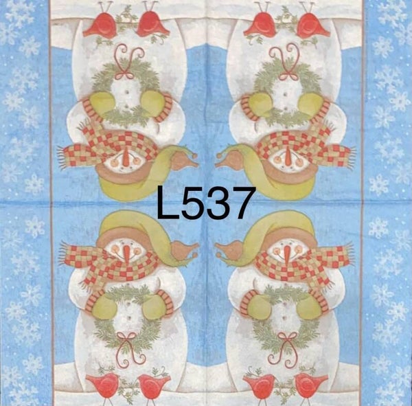 Christmas (L537) - Snowman Holding a Wreath