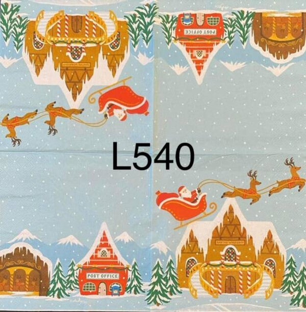 Christmas (L540) - Santa and Sled Flying Away