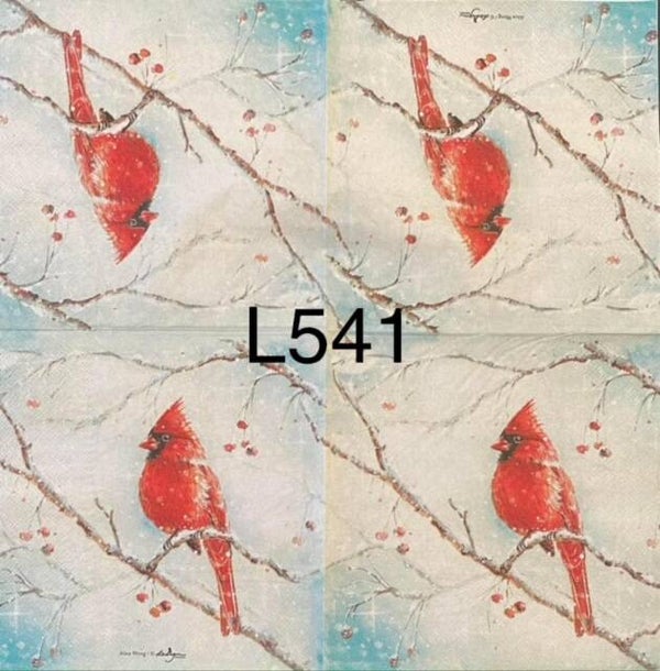 Winter (L541) - Cardinal on Branch