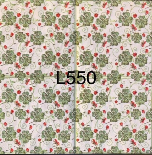 St. Patrick's Day (L550) - Four Leaf Clovers and Lady Bugs