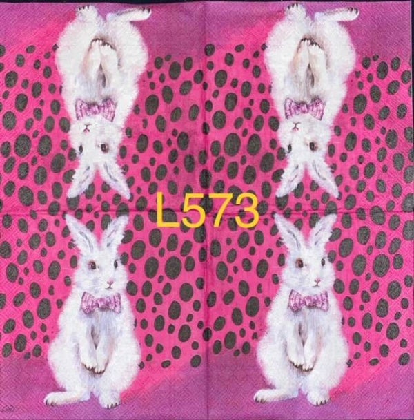 Easter (L573) - Bunny with Bright Pink Background