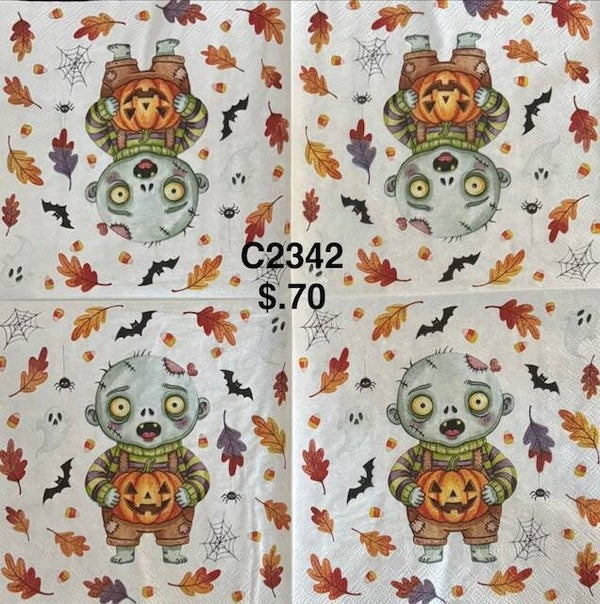 Halloween (C2342) - Monster Boy Holding a Pumpkin