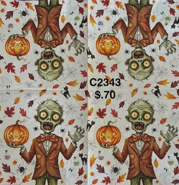 Halloween (C2343) - Skeleton Man Holding a Pumpkin