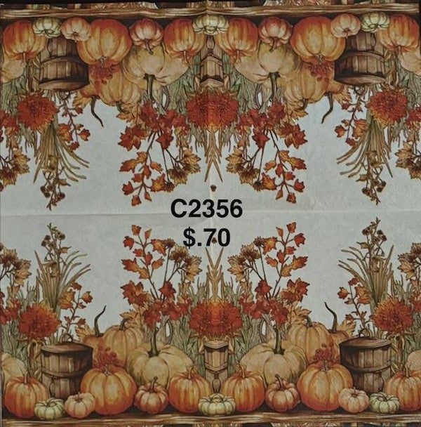 Fall (C2356) - Pumpkins, Wooden Containers, and Fall Plants