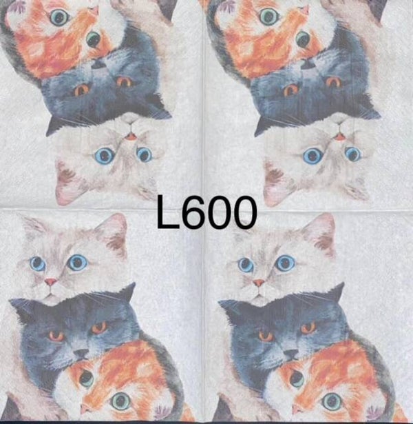 Cats (L600) - Three Cats Hugging