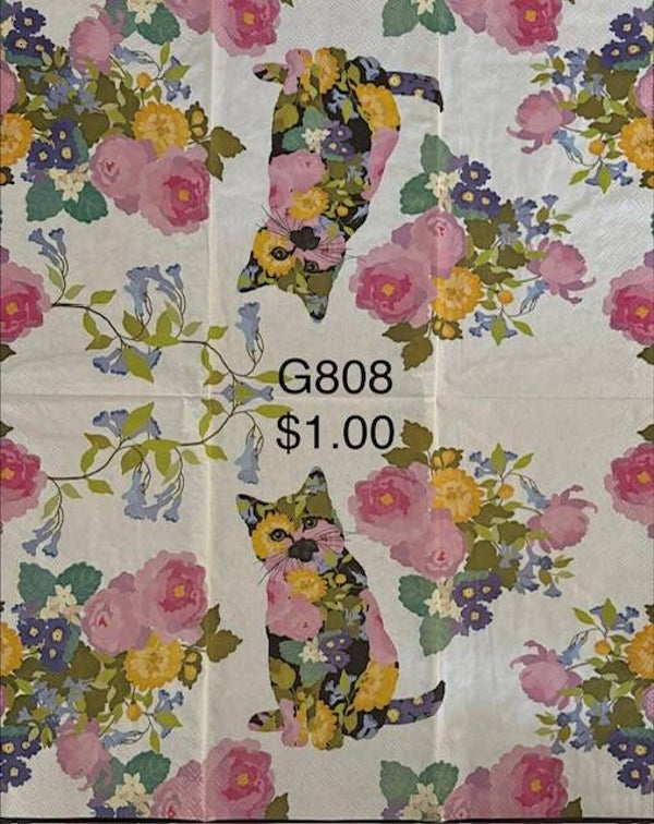 Cats (G808) - Cat Made out of Flowers and Surrounded by Flowers