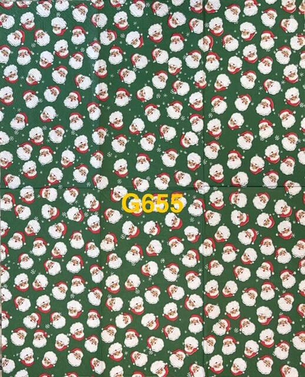 Christmas (G655) - Santa Face Wallpaper on Dark Green Background