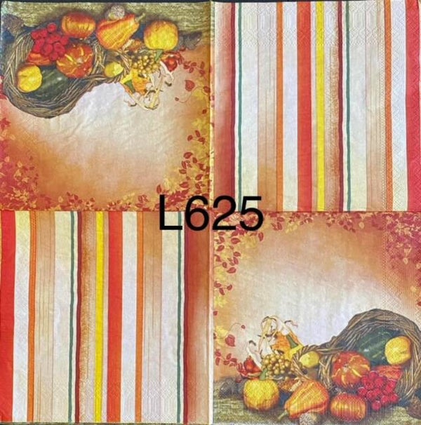 Fall (L625) - Basket with Vegetables and Pumpkins