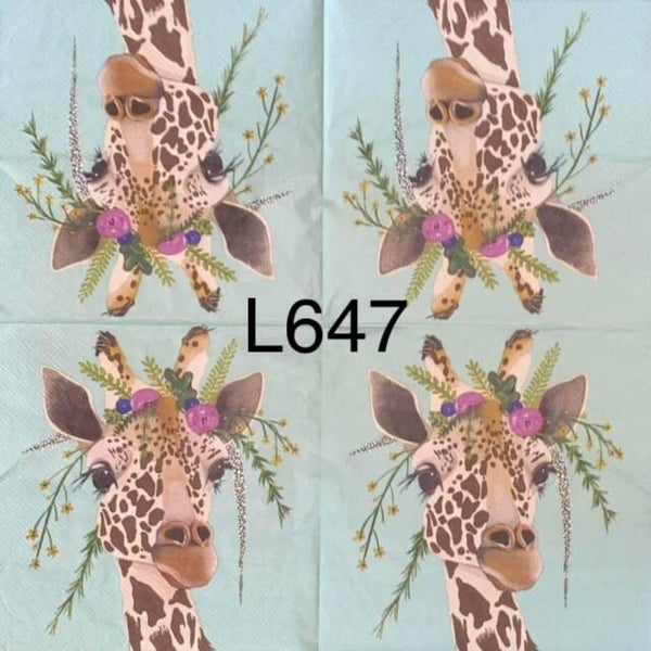 Animals (L647) - Giraffe with Flower Headpiece