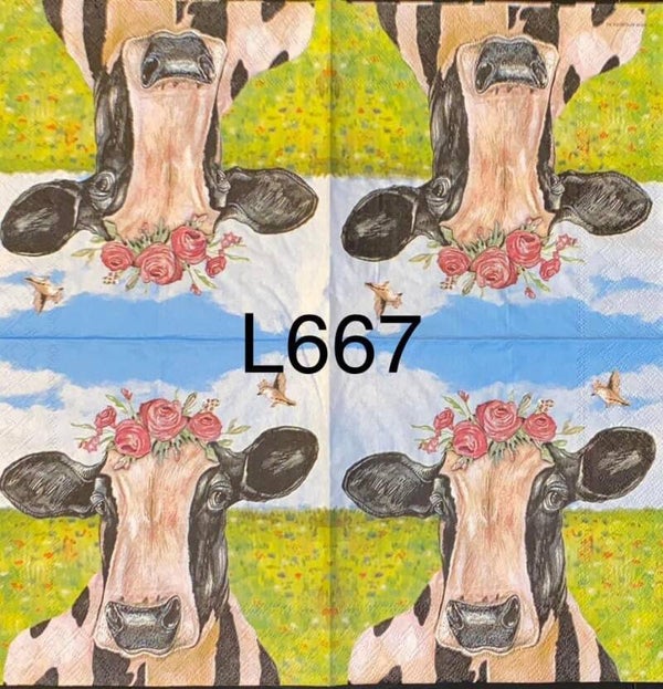 Cows (L667/685) - Mia, Cow with Flower Headpiece