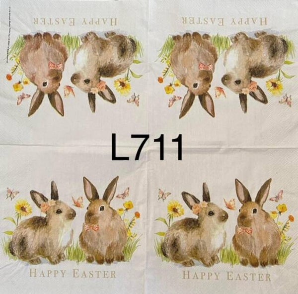 Easter (L711) - Two Bunnies Happy Easter