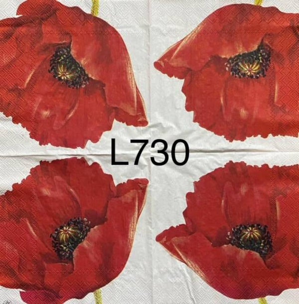 Flowers (L730) - Large Red Poppies