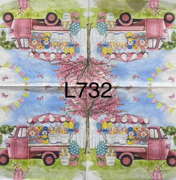 Easter (L732) - Pink Easter Truck with Eggs and Flowers