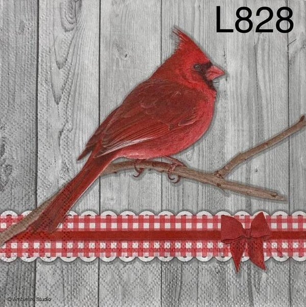 Winter (L828) - Cardinal on Branch