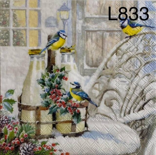 Winter (L833) - Bird on Milk Bottles
