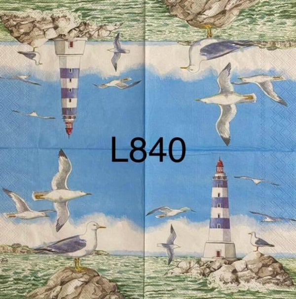 Beach (L840) - Lighthouse and Seaguls