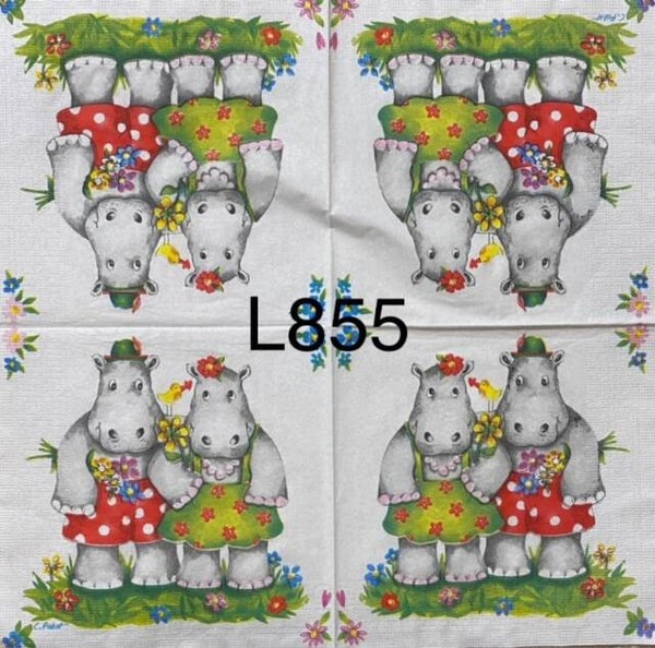 Animals (L855) - Hippo Couple
