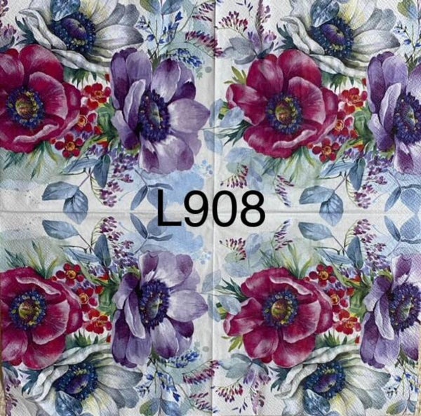 Flowers (L908) - Pink and Purple Flowers