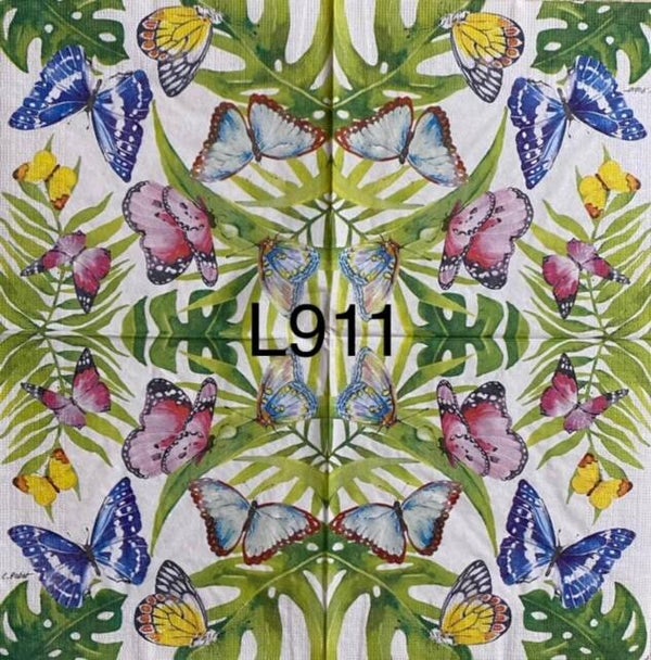 Butterflies (L911) - Butterlies on Ferns