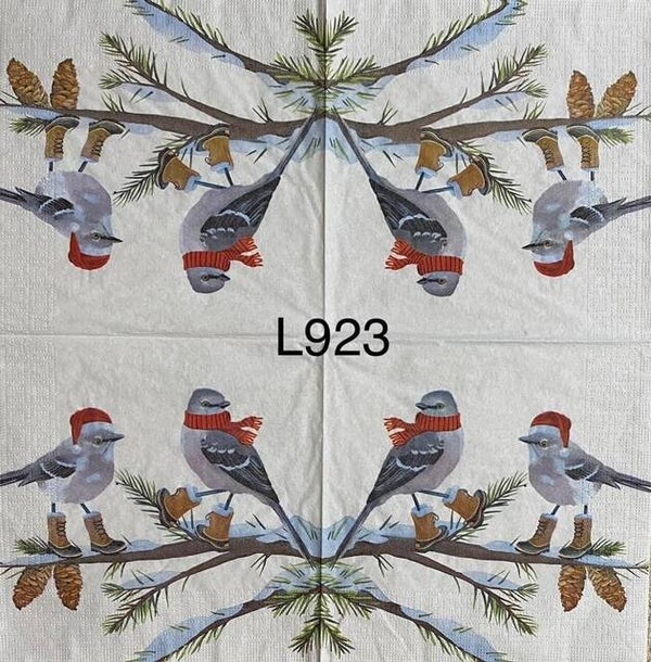 Winter (L923) - Birds on Branch with Boots On