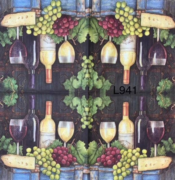 Wine (L941) - Red and White Bottles of Wines with Glasses