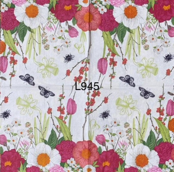 Flowers (L945) - Variety with Bees and Butterflies