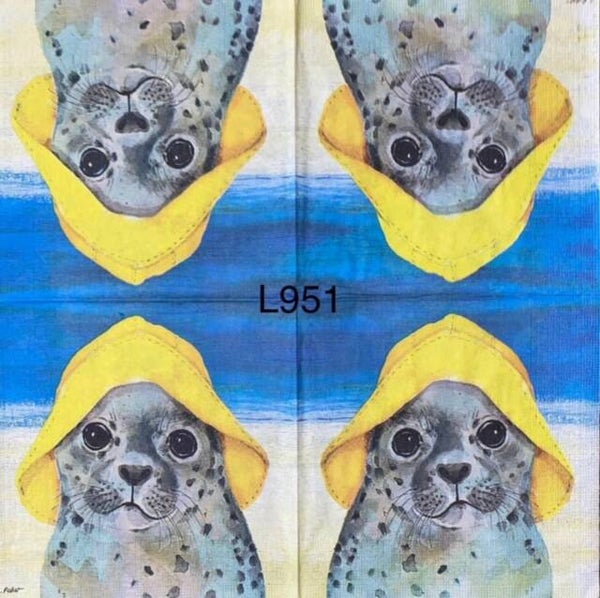 Beach (L951) - Sea Lion Wearing a Yellow Hat