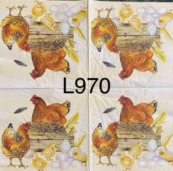 Birds (L970) - Chickens with Baby Chicks