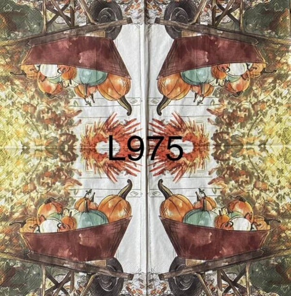 Fall (L975) - Wheelbarrow Full of Pumpkins