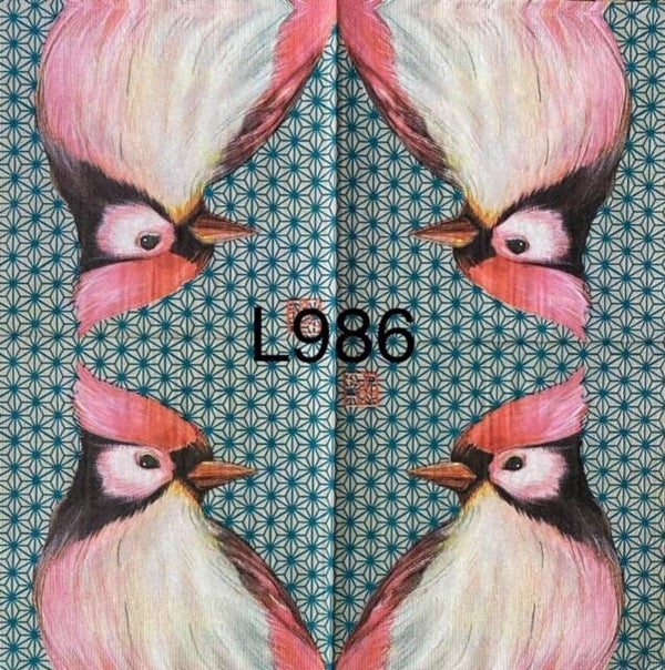 Birds (L986) - Pink, Black and White Bird