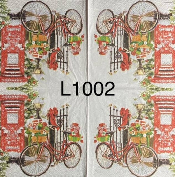 Christmas (L1002) - Red Bicycle with Presents