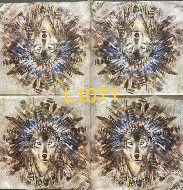Animals (L1071) - Wolf with Feathers
