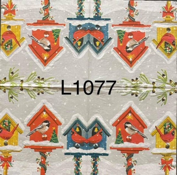 Winter (L1077) - Birds with Birdhouses