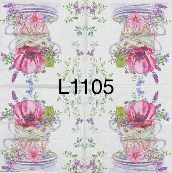Flowers (L1105) - Stacked Cups with Flowers