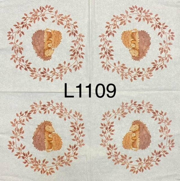 Animals (L1109) - Hedgehogs in a Wreath