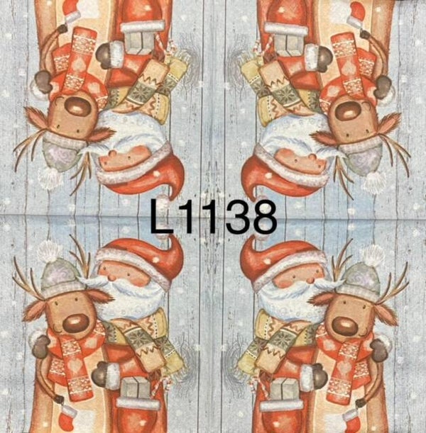Christmas (L1138) - Santa Hugging Reindeer