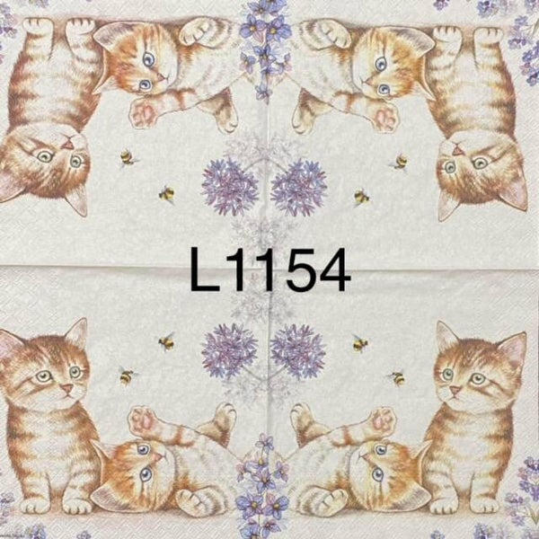 Cats (L1154) - Kittens Playing with Bees