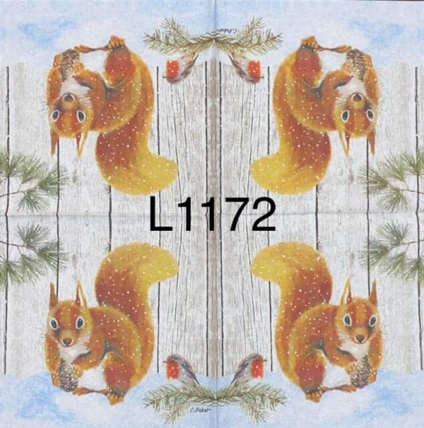 Winter (L1172) - Squirrel and Robin