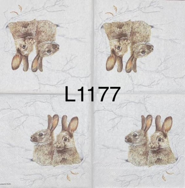 Winter (L1177) - Two Bunnies Sticking Out of Hole