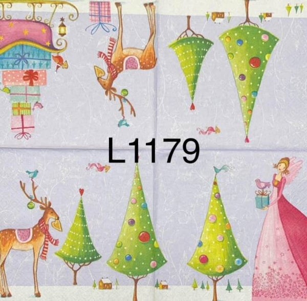 Christmas (L1179) - Reindeer, Christmas Trees, and Fairy
