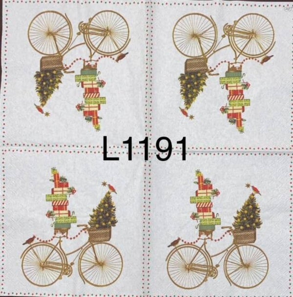 Christmas (L1191) - Bicycle with Presents and Christmas Tree